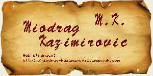 Miodrag Kazimirović vizit kartica
